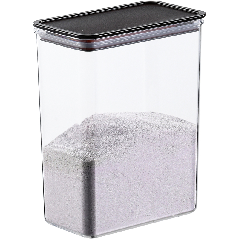 唐雅方形PS塑料瓶酵母果粉盒收纳罐收纳盒透明大密封罐塑料罐带勺-图3