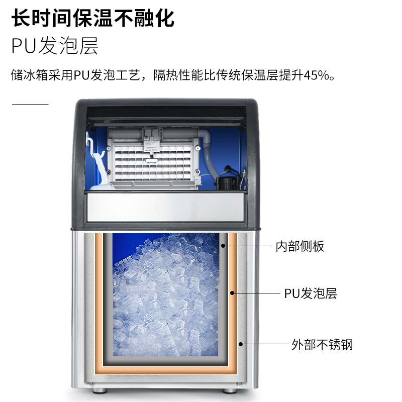 百誉制冰 机BY-200一体式全自动奶茶店商用大型产容量90kg - 图2