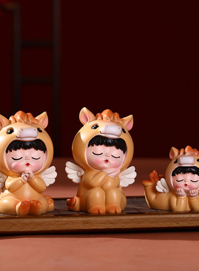 新年马宝宝摆件创意生肖马汽车装饰入户家居客厅玄关桌面办公礼品