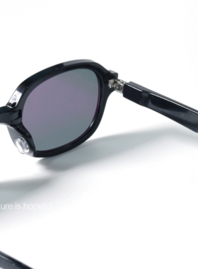 折叠椭圆形UV400高街风太阳眼镜