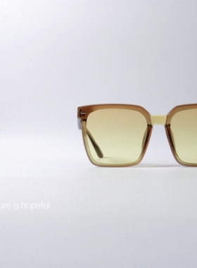 方形大框韩版小众落日色太阳眼镜