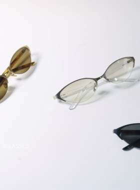 猫眼金属半框UV400防紫外太阳镜