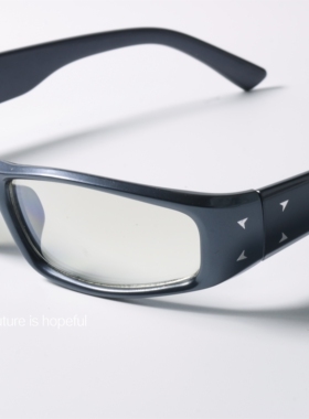 科幻未来感UV400环绕设计潮墨镜