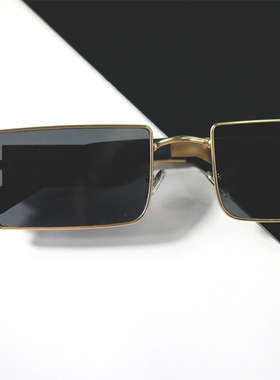 金属元素朋克长方形潮窄框墨镜