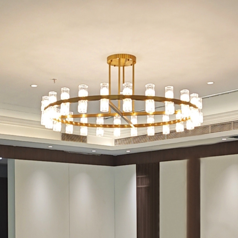 现代简约包厢吊灯酒店大堂餐厅高档包间别墅客厅圆形玻璃水晶灯具,淘宝优惠券,粉丝福利购,淘宝优惠卷