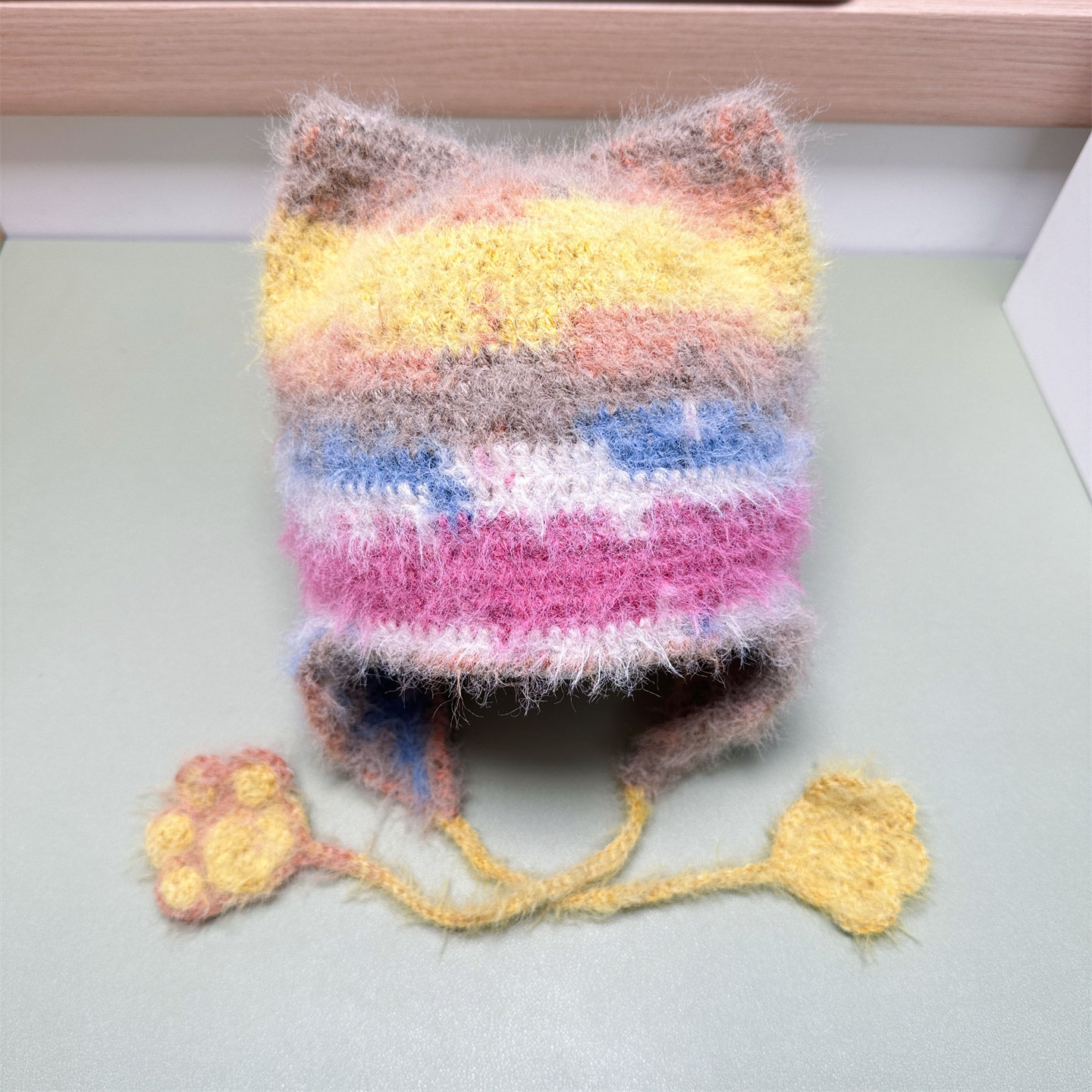 手工diy炫彩猫耳朵护耳帽围巾钩针雪宝同款绒绒线帽子围脖材料包,淘宝优惠券,粉丝福利购,淘宝优惠卷