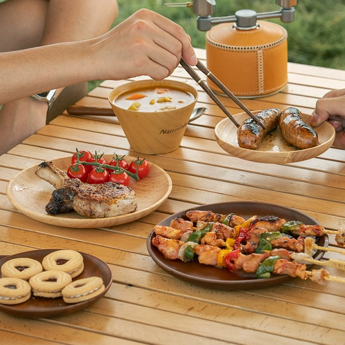 Naturehike Дорожная портативная посуда из натурального дерева, снаряжение