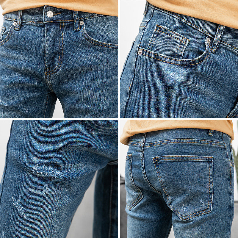 春夏九分裤修身男士弹力牛仔裤 jiangyifan牛仔裤