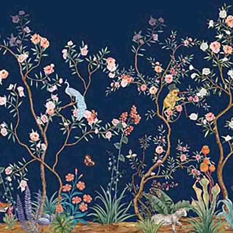 爱朵甄选无缝定制壁画 现代简约美式轻奢新新中式花鸟背景墙壁画,淘宝优惠券,粉丝福利购,淘宝优惠卷