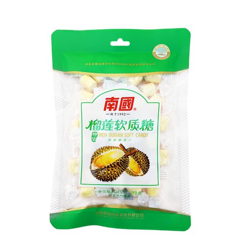 南国 特浓榴莲糖150g克X3袋 水果软质糖果香浓软糯 海南特产 喜糖 - 图0