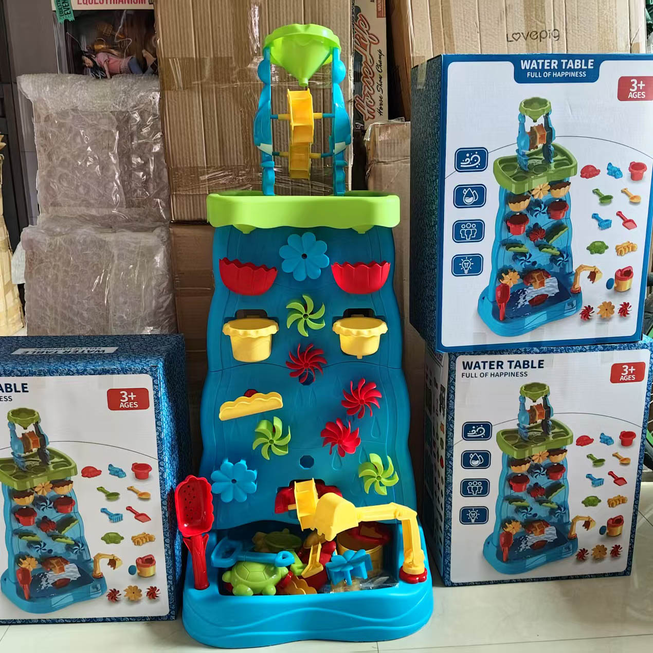 出口儿童瀑布款玩水玩具套装90cm户外沙滩戏水waterfall table - 图0
