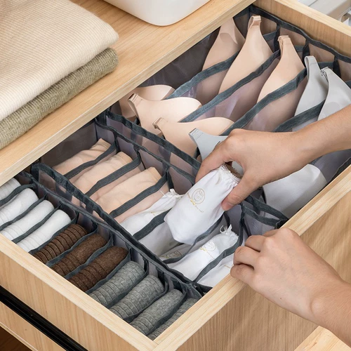 Коробка для хранения сеткой пряжи, носки, бюстгальтер -артефакт, брюки, отдельный шкаф -шкаф с сети с ящиком.