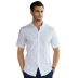 Shanshan mới cotton ngắn tay áo kinh doanh bình thường Oxford quay rắn màu chuyên nghiệp áo sơ mi trắng - Áo