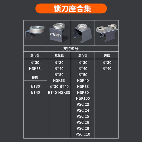 瑞格CNC数控加工中心锁刀座数控锁刀座刀柄锁刀BT30BT40BT50HSK63 - 图1
