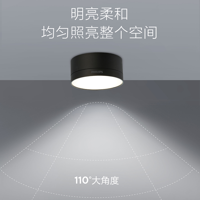 飞利浦明装筒灯led天花灯家用孔灯玄关灯吊顶走廊过道灯超薄简约 - 图2