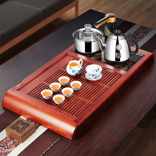 金灶K-180实木茶盘功夫茶具套装全自动一体烧水壶茶台木托盘家用 - 图3