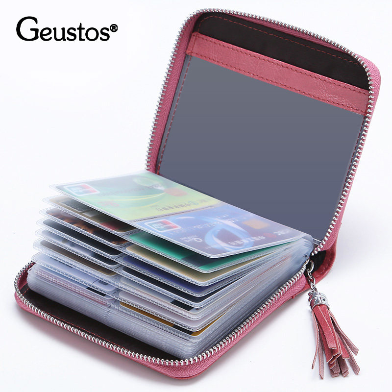女式多卡位日韩简约迷你牛皮名片夹 geustos卡包