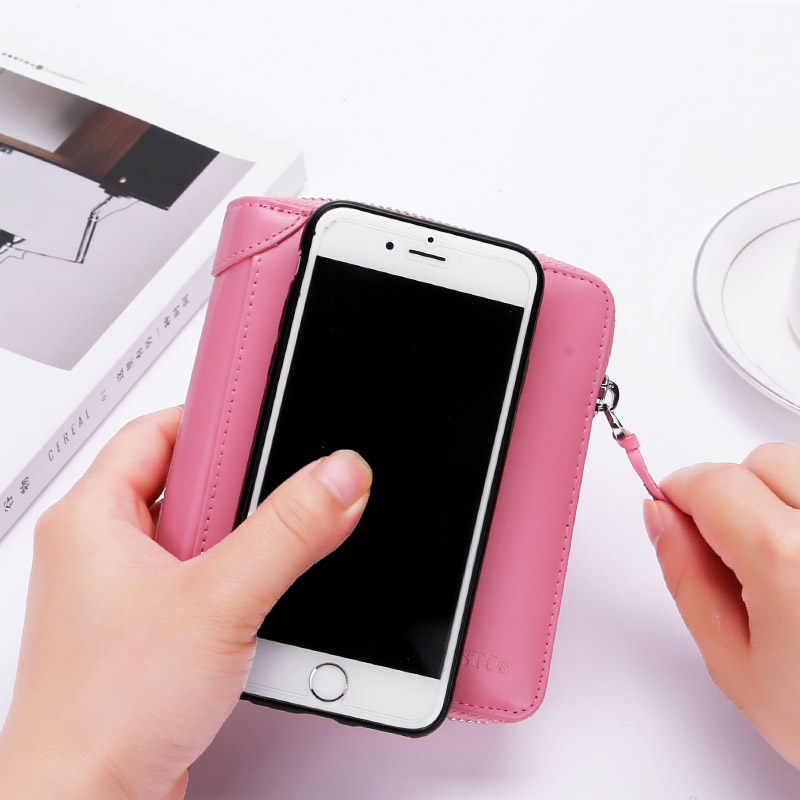 女式多卡位真牛皮名片夹大容量卡套 geustos卡包