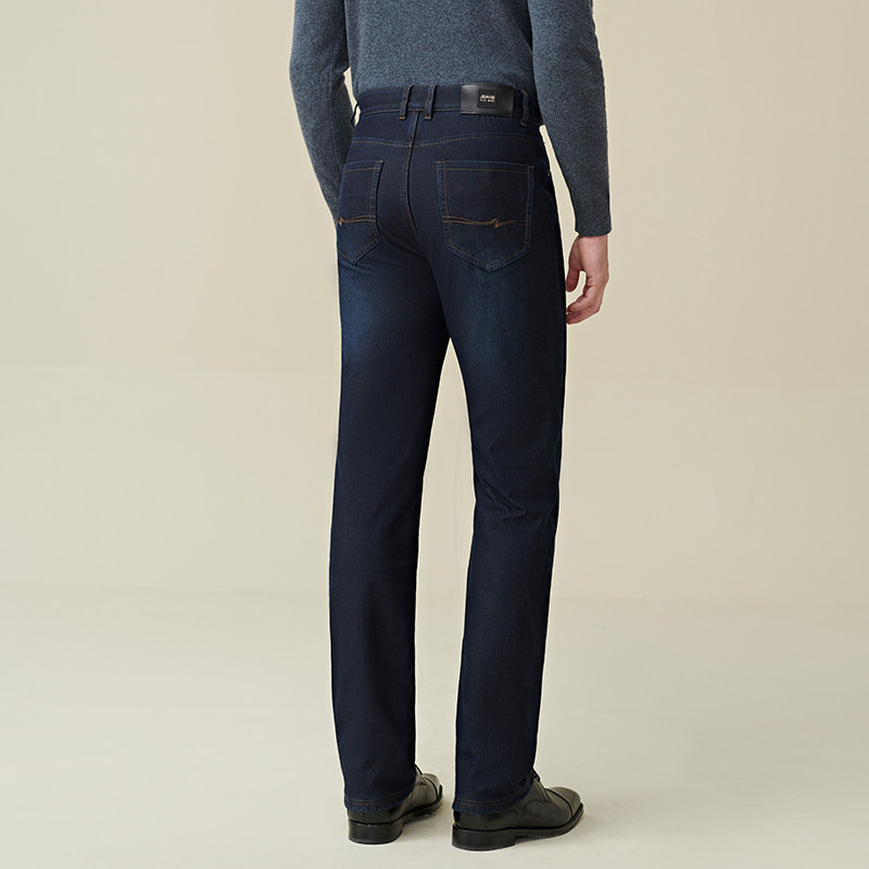 捷纯加厚羊绒裤加绒裤男冬季新款高腰宽松直筒保暖裤弹力牛仔棉裤,淘宝优惠券,粉丝福利购,淘宝优惠卷