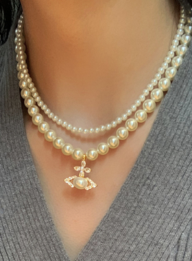 西太后土星吊坠珍珠项链女