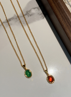 天然玛瑙玉髓吊坠项链女