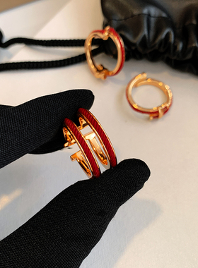 红绳可调节开口戒指女