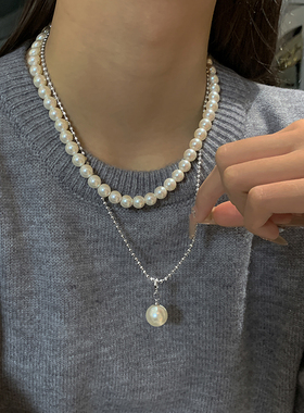 施家澳白色单颗珍珠项链