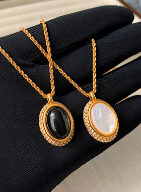 黑色玛瑙项链女2025新款