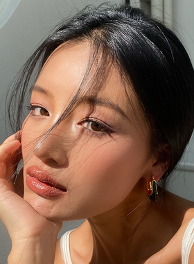 复古绿色耳饰耳圈耳环女