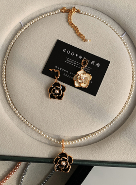 可拆卸DIY万能扣吊坠珍珠项链女