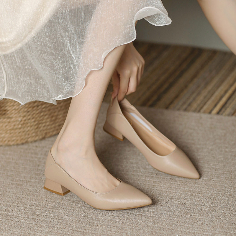 2026秋新款尖头软皮浅口奶奶船鞋平底单鞋软底孕妇瓢鞋女黑色百搭,淘宝优惠券,粉丝福利购,淘宝优惠卷