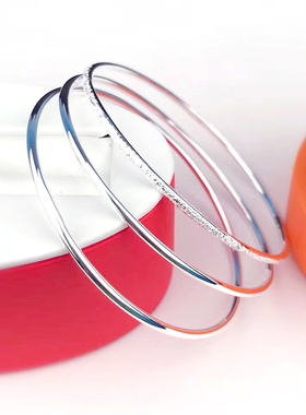 学生实心森系风银手镯