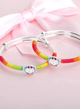 9999婴儿满月生日礼物纯银手镯