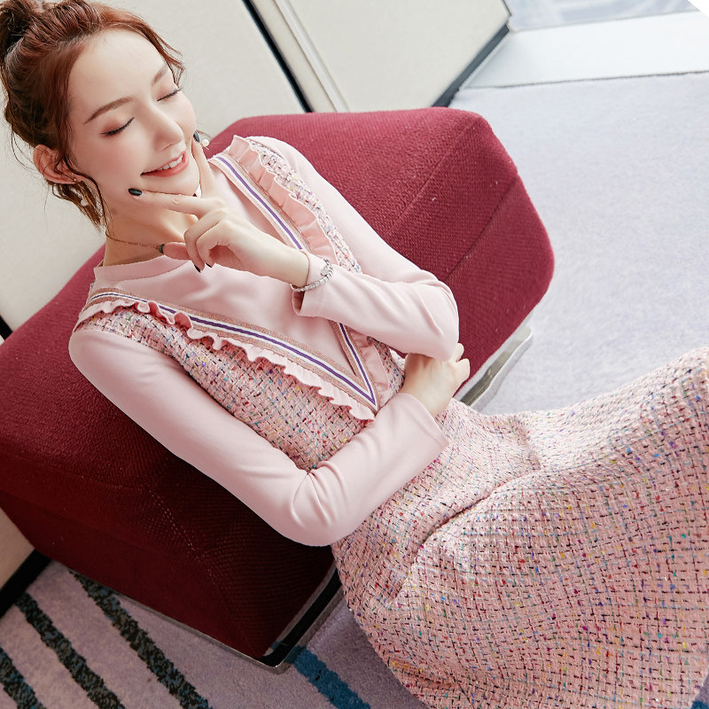 秋冬装2020年新款a字时尚连衣裙 芳香之城连衣裙