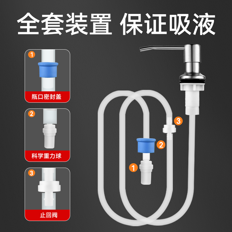 水槽洗洁精压取器厨房用洗菜池洗涤剂灵水池皂液按压瓶延长管神器 - 图1