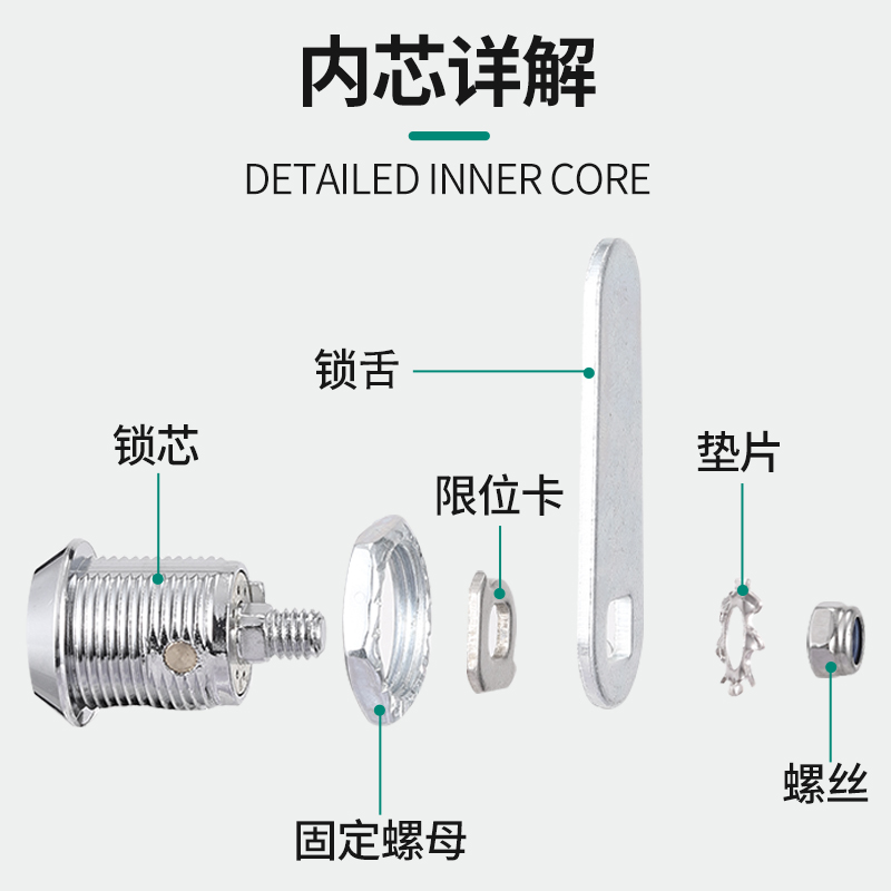 保管箱应急锁密码柜端面弹子锁头筒子锁铜芯具锁保险柜锁梅花锁芯 - 图1