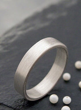 拉丝戒指简约足银定制刻字