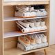 Shoe storage artifact space-saving shoe cabinet storage rack transparent shoe cabinet layer partition folding shoe rack height adjustable