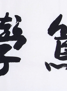四字书法 周有信手写真迹六尺对开 书法作品 行书 客厅书房装饰画