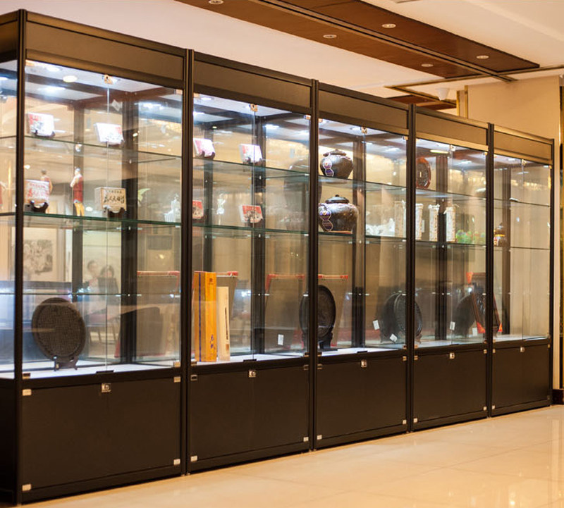 精品玻璃展柜展示柜礼品化妆品样品手办模型玻璃陈列柜烟酒茶货架_虎窝淘