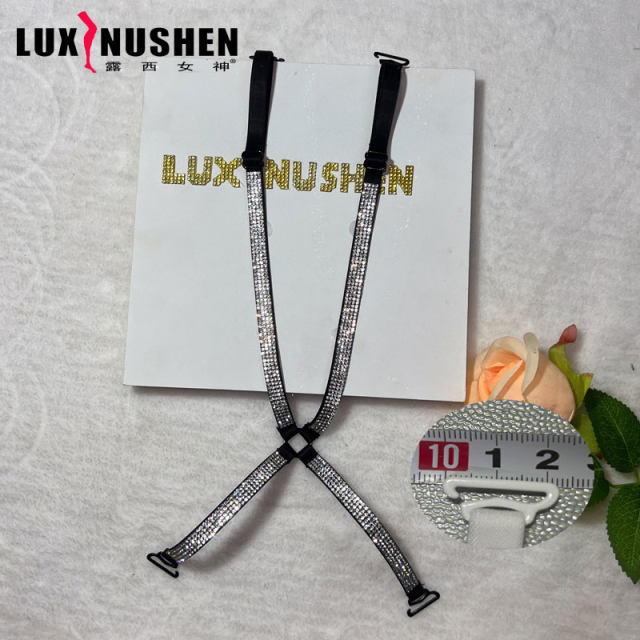 ທີ່ສວຍງາມດ້ານຫລັງ cross bra straps underwear ສາຍ off-shoulder ປັບສາຍ shoulder ອຸປະກອນເສີມ bra ຂອງແມ່ຍິງຮ້ອນສາຍເພັດສົດໃສ summer