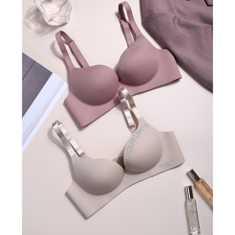 荷韵阁旗舰店无痕内衣女小胸聚拢无钢圈夏季美背胸罩调整型上托一片式文胸套装0