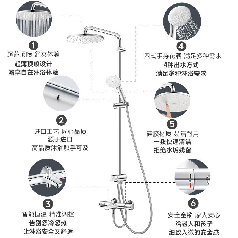 Grohe德国高仪 200圆顶喷淋浴智能恒温卫浴花洒家用淋浴花洒套装_虎窝淘