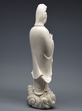 庄少卿陶瓷观音佛像供奉家用佛摆件德化白瓷神像鳖鱼观世音菩萨像