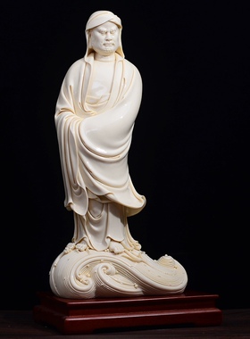 陶瓷渡江达摩佛像摆件工艺品中式客厅禅意家居会所软装饰品收藏品