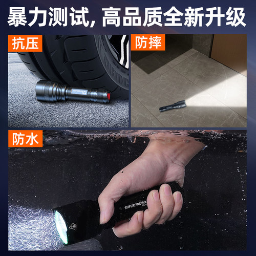 神火C8强光手电筒2026新款充电聚光超亮户外远射家用小型便携登山 - 图0