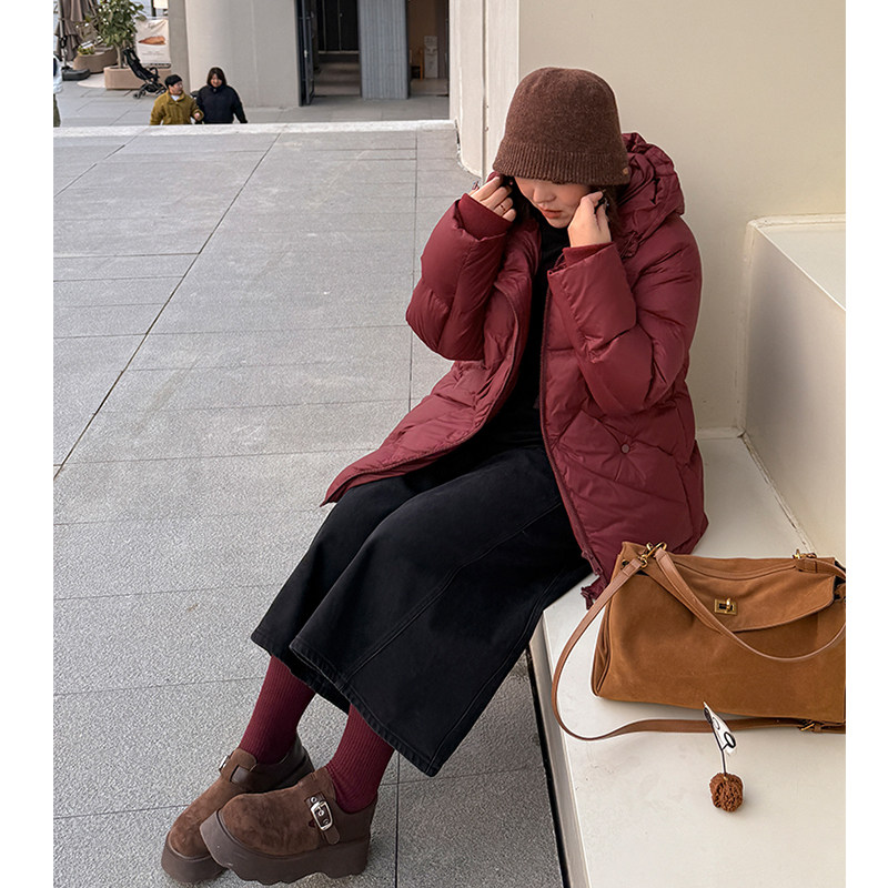 胖mm冬季加厚防寒保暖羽绒服木子理想大码女装90白鸭绒休闲羽绒服