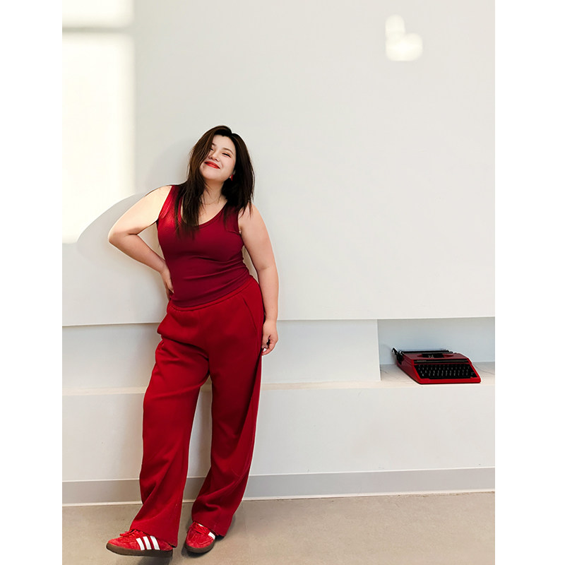 胖mm秋冬V领坑条吊带背心木子理想大码女装亲肤合体高弹内搭200斤,淘宝优惠券,粉丝福利购,淘宝优惠卷