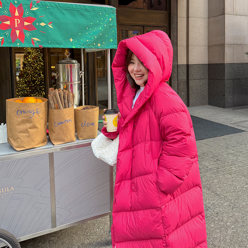胖mm冬季高充绒量长羽绒服木子理想大码女装90白鸭绒巫师帽羽绒服,淘宝优惠券,粉丝福利购,淘宝优惠卷
