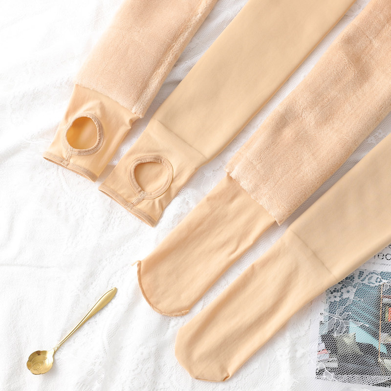 高腰收腹肉色外穿秋冬加绒打底裤 豫熙恋打底裤